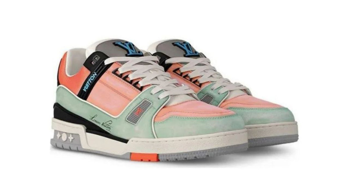 LOUIS VUITTON Trainer Low Top Skateboard Shoes 'Pink Green Black'