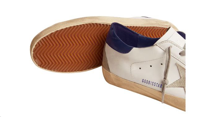 Golden Goose Super-star with suede star and blue heel tab