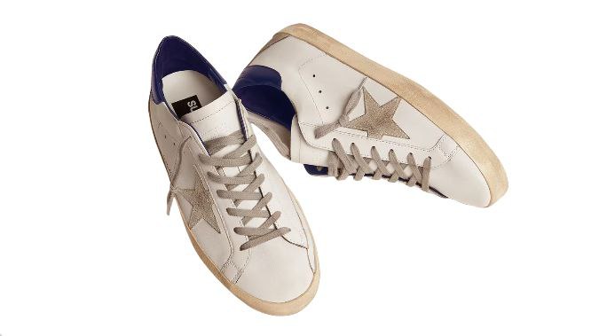 Golden Goose Super-star with suede star and blue heel tab