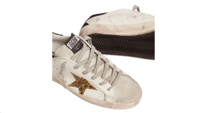 Golden Goose Super-star nappa leather with gold glitter star
